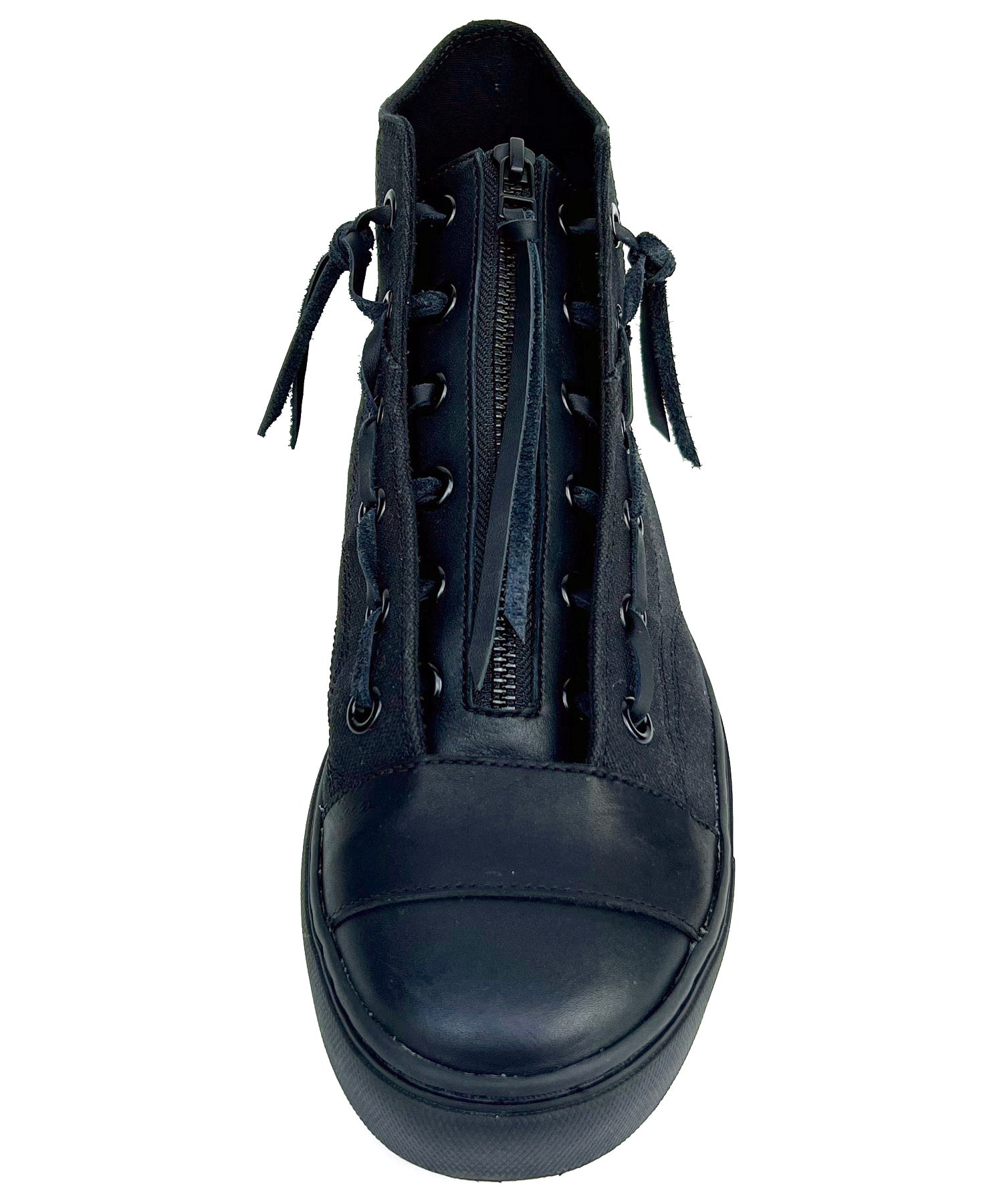 Load image into Gallery viewer, Leather Zip Tan Sneakers BLACK REVOLT 2 - ALL BLACK