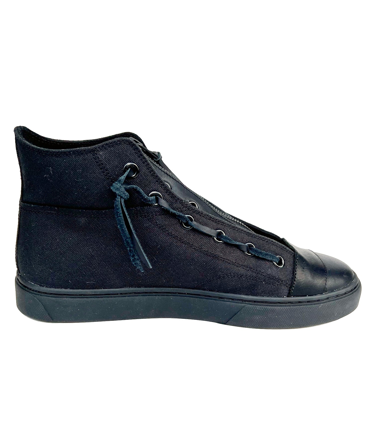 Load image into Gallery viewer, Leather Zip Tan Sneakers BLACK REVOLT 2 - ALL BLACK
