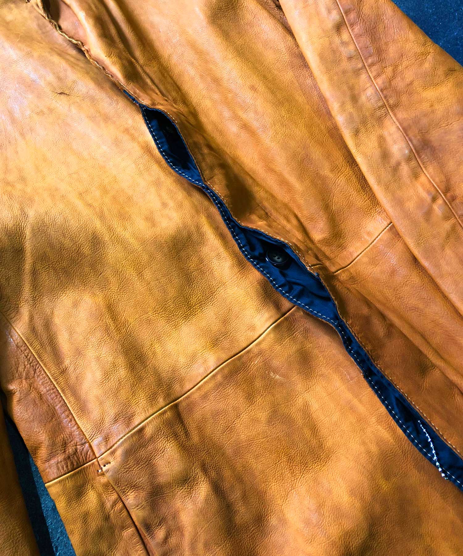 Load image into Gallery viewer, Domestic Vegetable Full Tanned Calf Skin Garment Dyed Long Jacket