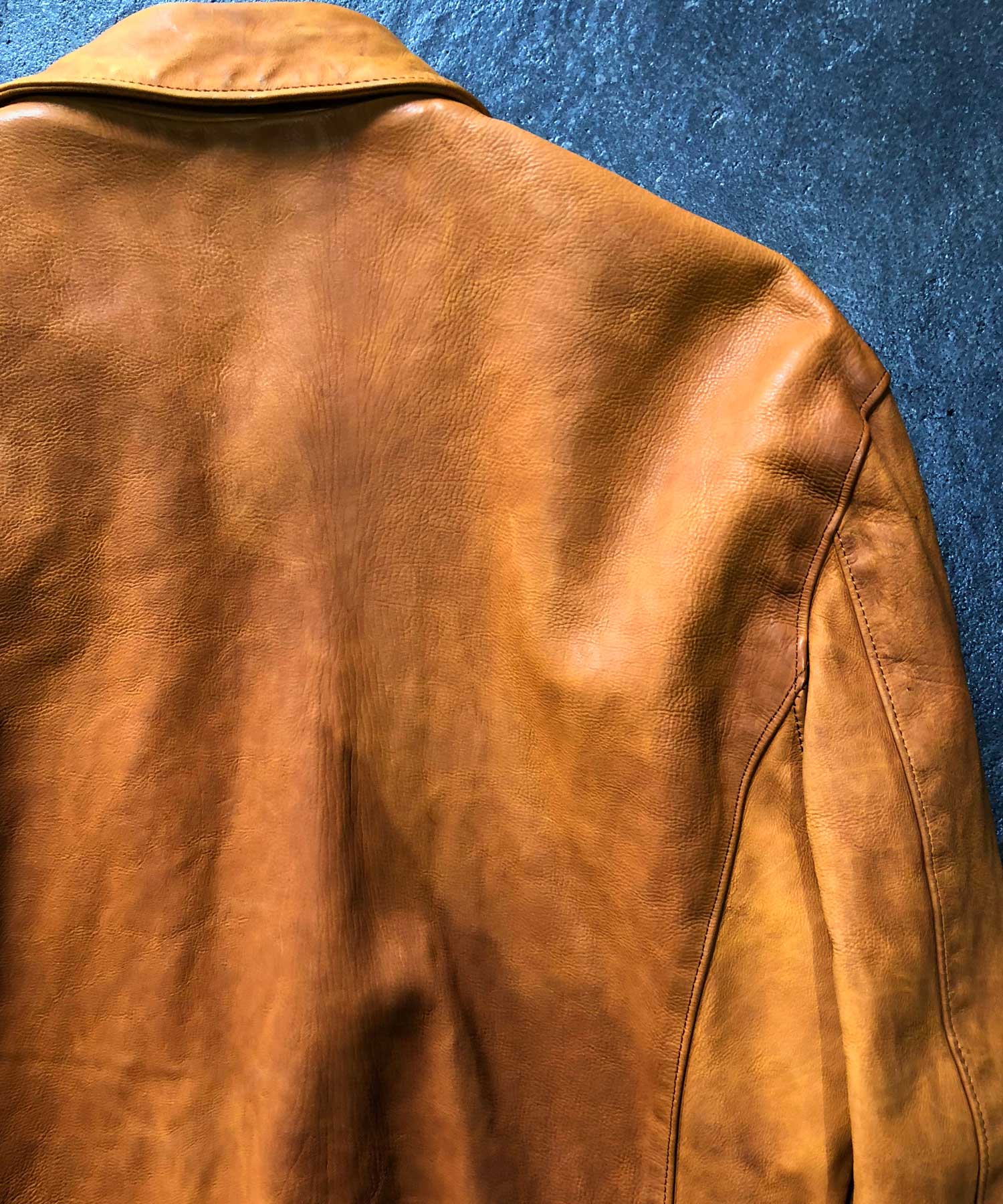 Load image into Gallery viewer, Domestic Vegetable Full Tanned Calf Skin Garment Dyed Single Riders Jacket / Brown