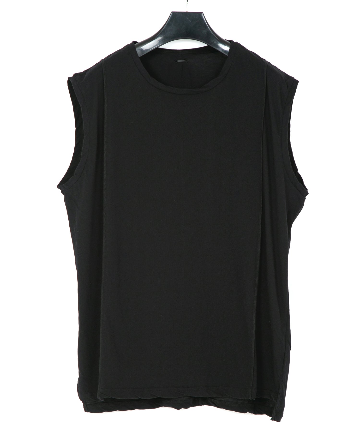 Load image into Gallery viewer, Hard Twist Cotton Over Size Sleeveless Cut&Sew - BLACK