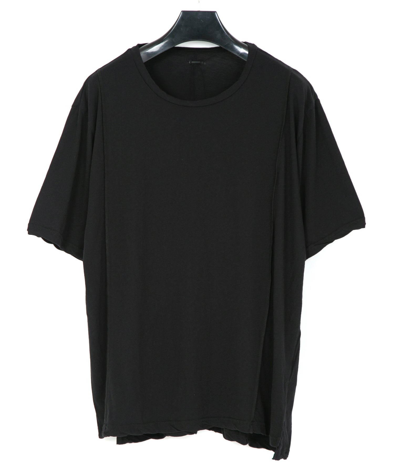 Load image into Gallery viewer, Hard Twist Cotton Oversize Crew Neck T-shirt - BLACK