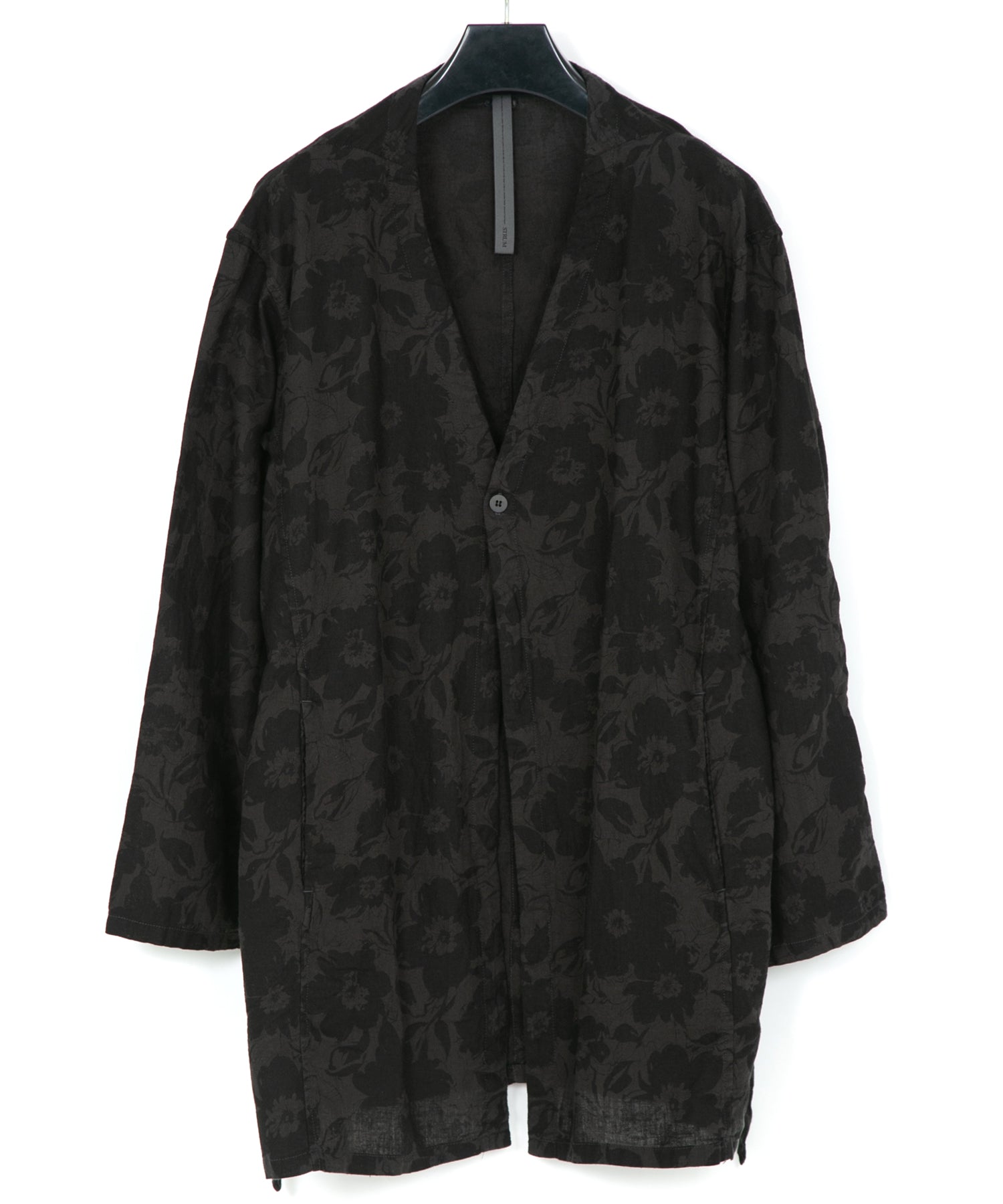 Load image into Gallery viewer, Flower Printed Cotton Linen Long Cardigan - GRAY×BLACK
