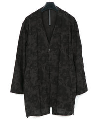 Load image into Gallery viewer, Flower Printed Cotton Linen Long Cardigan - GRAY×BLACK