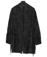 Load image into Gallery viewer, Flower Printed Cotton Linen Long Cardigan - GRAY×BLACK