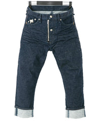 Load image into Gallery viewer, 12.5oz Organic Cotton Stretch Denim Cropped Jeans One Wash / INDIGO