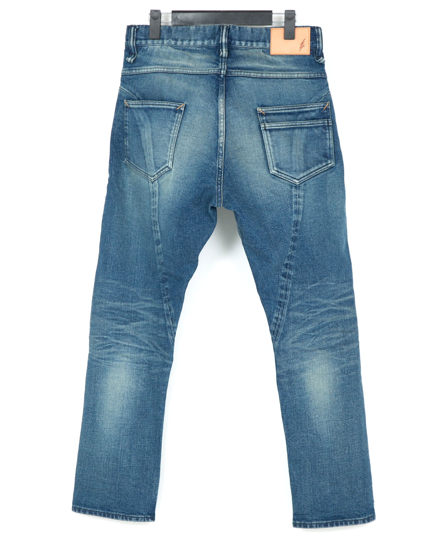 Load image into Gallery viewer, 12.5oz Organic Cotton Stretch Over Lap Tight Straight Jeans - INDIGO