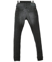 Load image into Gallery viewer, 11oz Organic Cotton Stretch Denim "SKINNY JOHN" Skinny Jeans USED PROCESSING / BLACK