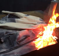 画像をギャラリービューアに読み込む, Burning Dyed 製品燃焼染め タンニン鞣し カーフスキン "SLATER" シングルライダースジャケット - バーガンディ