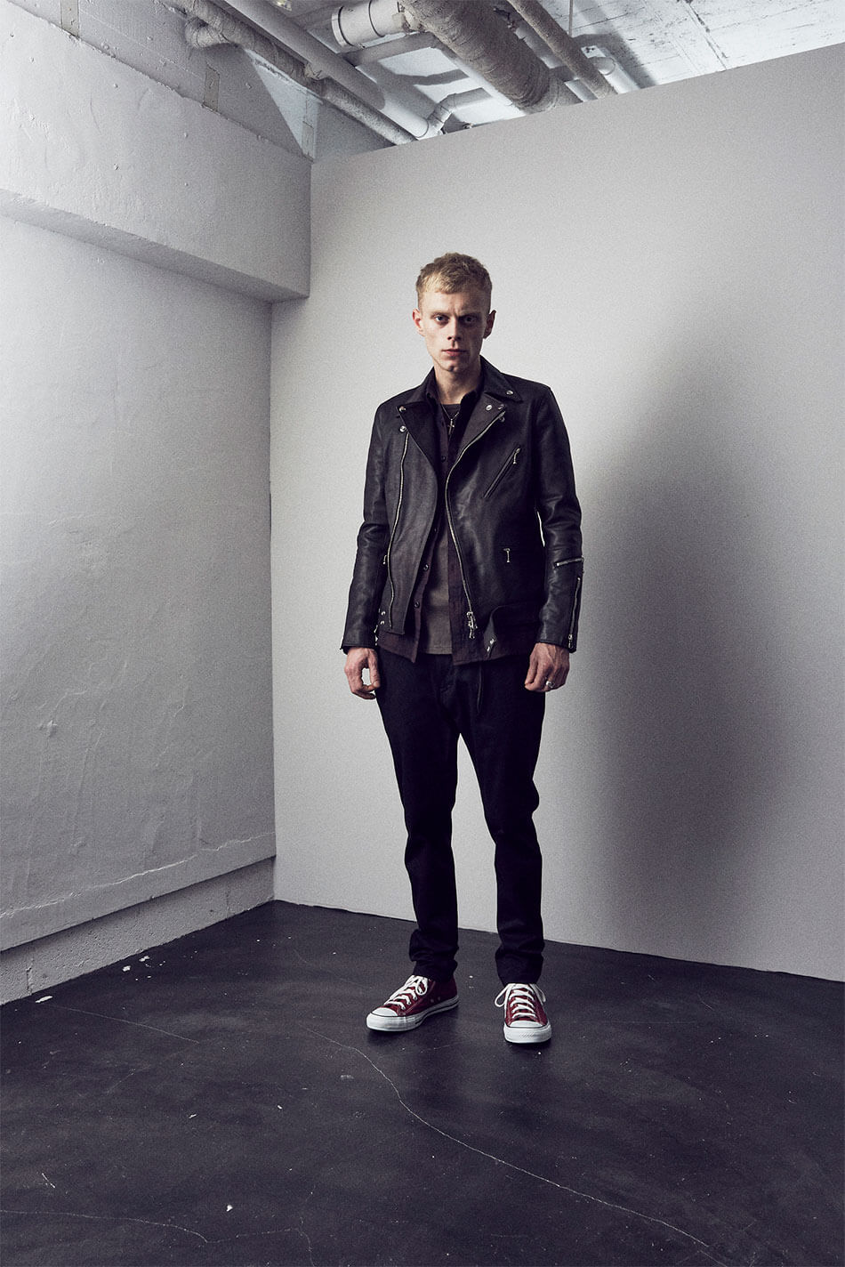 Load image into Gallery viewer, Domestic Cow Tanned Oil Retanned Leather Sumi dyed Double Riders Jacket