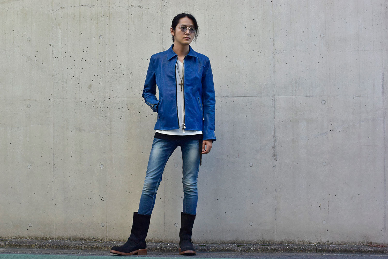 STRUM style autumn coordination with new color leather jacket &quot;VINCENTS&quot;