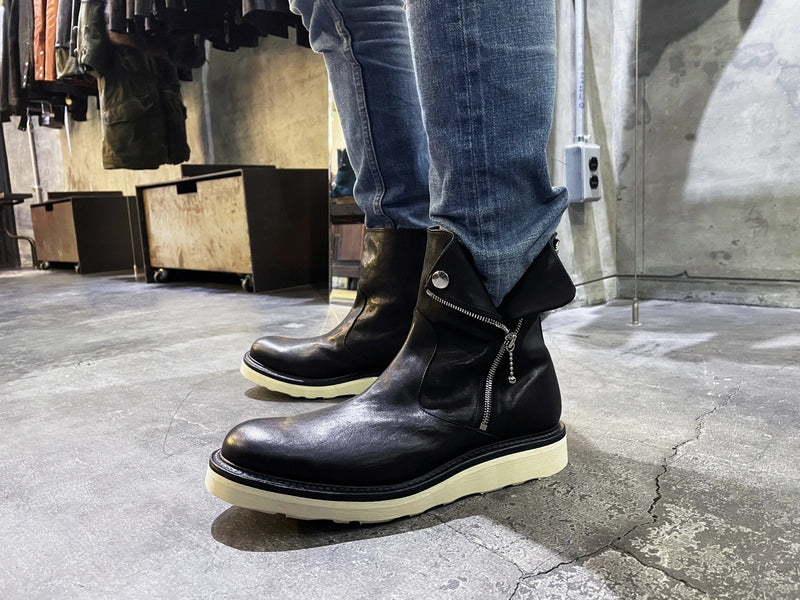 フルタンニン ピット鞣し シュリンク ホースハイド『ライダース ブーツ』