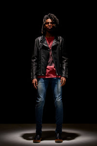 12.5oz オーガニックコットン ストレッチデニム TIGHT JOE タイトストレート ユーズド加工 - INDIGO