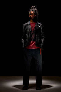 Load image into Gallery viewer, Full tanning pit-tanned shrink-wrapped horsehide HI-FLYER double riders jacket - BLACK