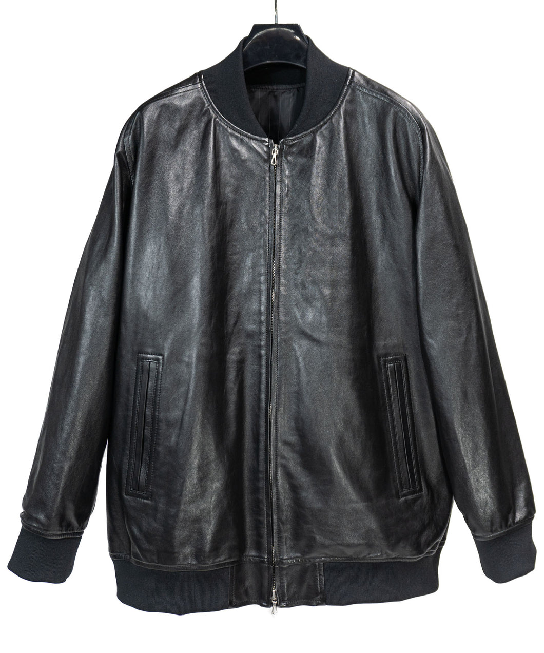 『STRUM』×『LEON』×『B'2nd』Entrefino lambskin leather blouson - BLACK