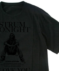 Natural Soft Cotton『I LOVE YOU 』Zombie Wide T-shirt - BLACK