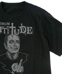 30/- ナチュラルソフト天竺 『You Fuck’in rock 』Zombie ワイド Tシャツ（オーバーサイズ） - BLACK