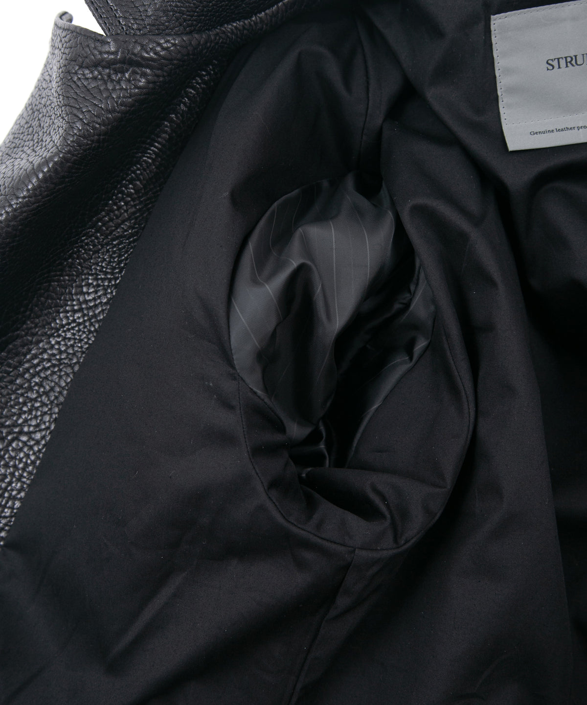 フルタンニン ピット鞣し シュリンク ステアハイド HI-FLYER ダブルライダースジャケット - BLACK