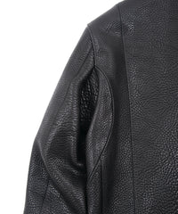 フルタンニン ピット鞣し シュリンク ステアハイド HI-FLYER ダブルライダースジャケット - BLACK