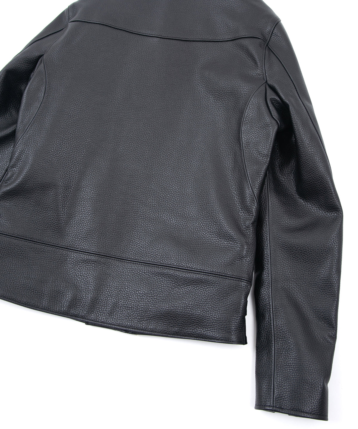 クロム鞣し エンボス シュリンクステア LIST ダブルライダースジャケット - BLACK