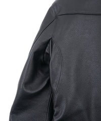 クロム鞣し エンボス シュリンクステア LIST ダブルライダースジャケット - BLACK