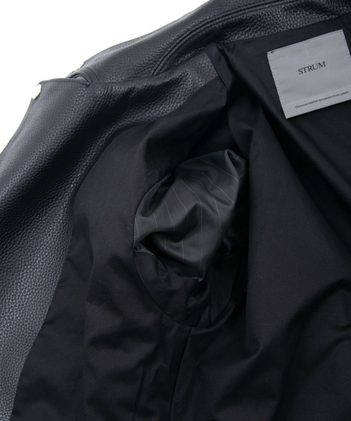 クロム鞣し エンボス シュリンクステア LIST ダブルライダースジャケット - BLACK