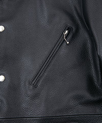 Chrome Tanned Emboss Shrank Steer hide B.STAR Coach Jacket - BLACK