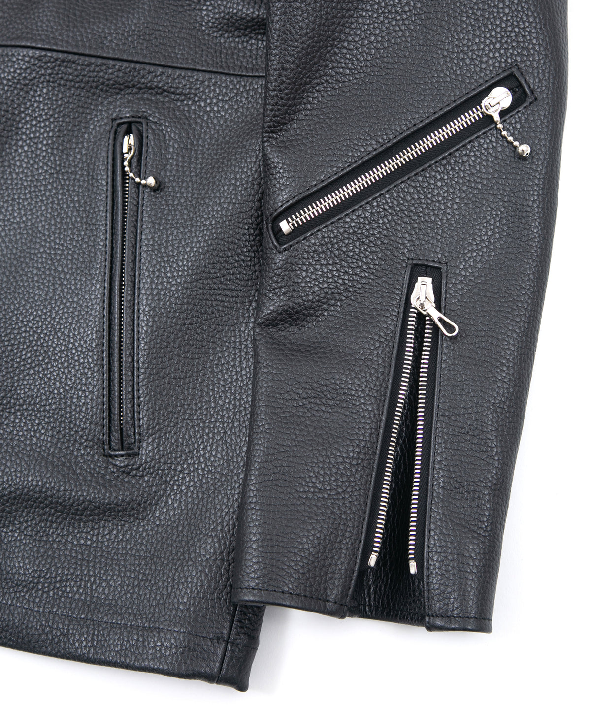 Chrome Tanned Emboss Shrank Steer hide B.STAR Coach Jacket - BLACK