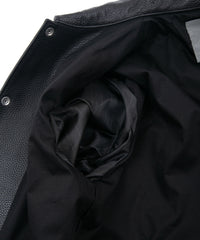 Chrome Tanned Emboss Shrank Steer hide B.STAR Coach Jacket - BLACK