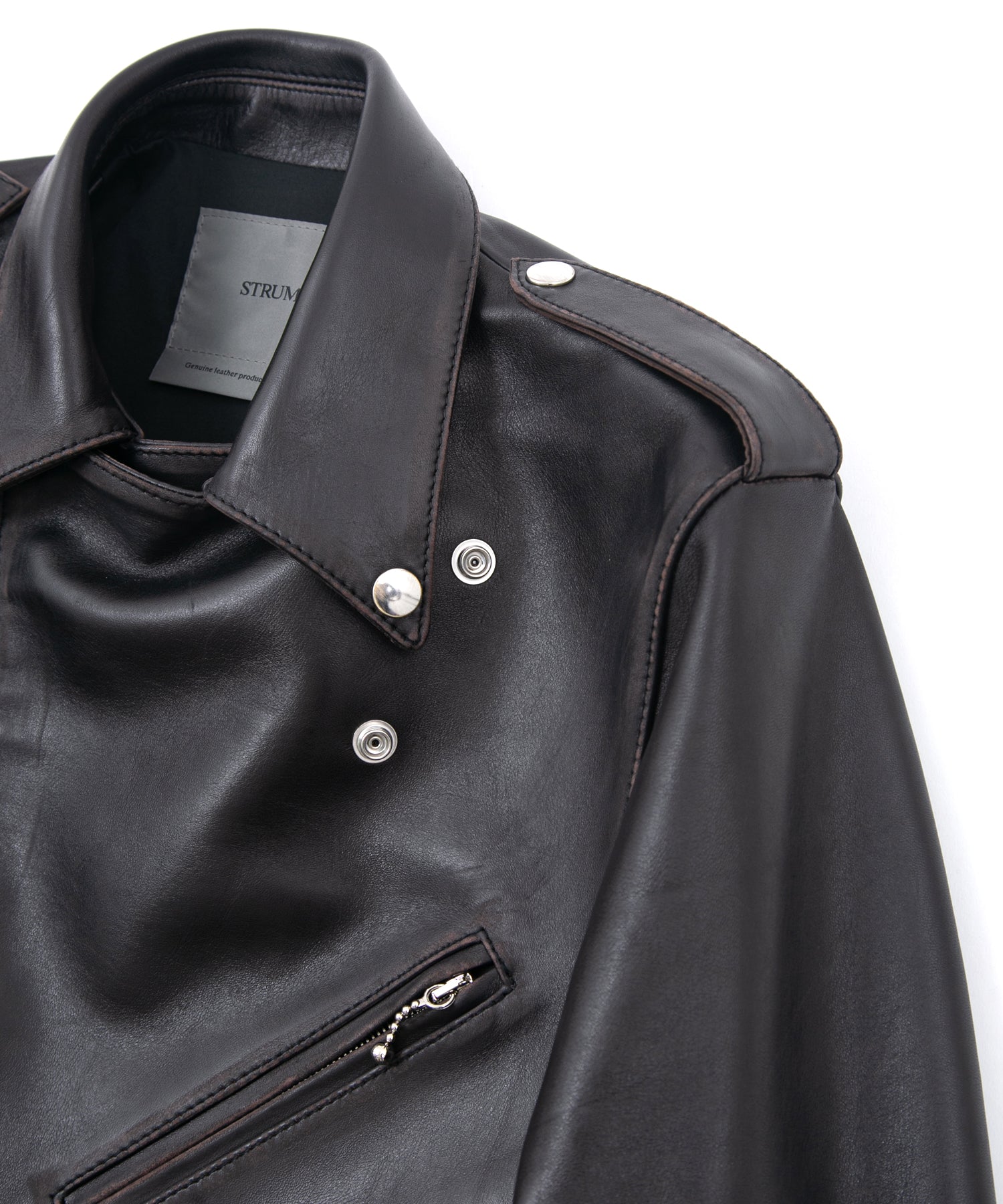 Load image into Gallery viewer, Combi tanned brown-core horsehide JOEY double rider&#39;s jacket (processed) - BLACK