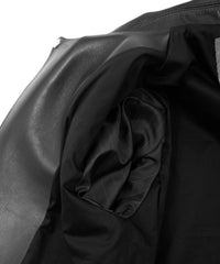 コンビ 鞣し 茶芯 ホースハイド JOEY ダブルライダースジャケット（加工なし） - BLACK