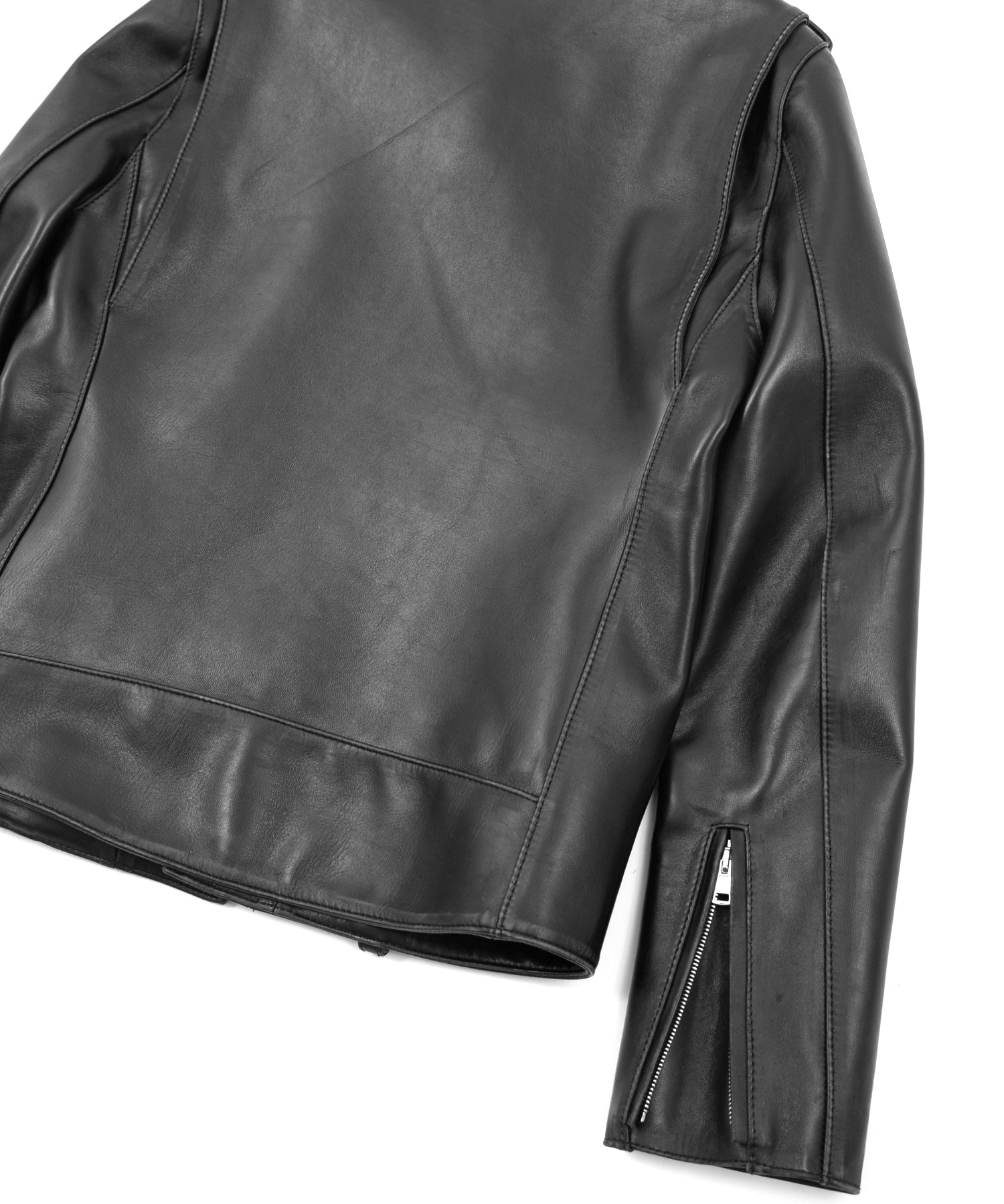 Load image into Gallery viewer, Combi tanned brown-core horsehide JOEY double rider&#39;s jacket (untreated) - BLACK