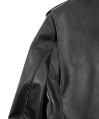 Load image into Gallery viewer, Combi tanned brown-core horsehide JOEY double rider&#39;s jacket (untreated) - BLACK