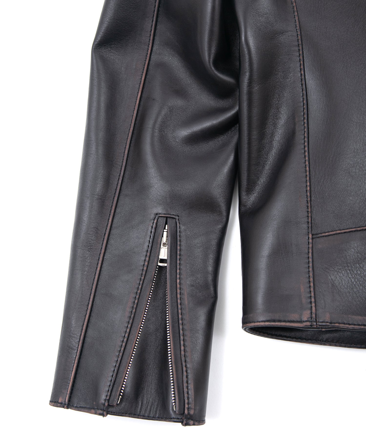 Load image into Gallery viewer, Combi tanned brown-core horsehide JOEY double rider&#39;s jacket (processed) - BLACK