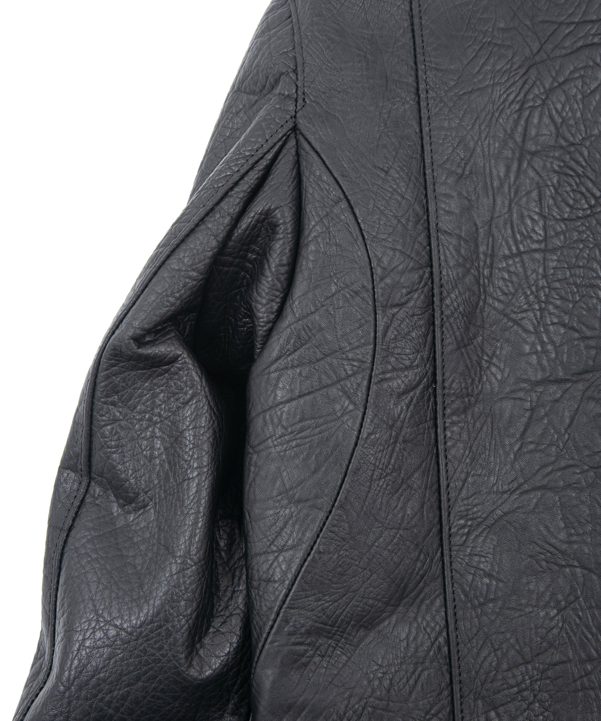 フルタンニン鞣し ナチュラル リンクル ホースハイド SPEEDER ダブルライダースジャケット - BLACK