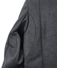 フルタンニン鞣し ナチュラル リンクル ホースハイド SPEEDER ダブルライダースジャケット - BLACK