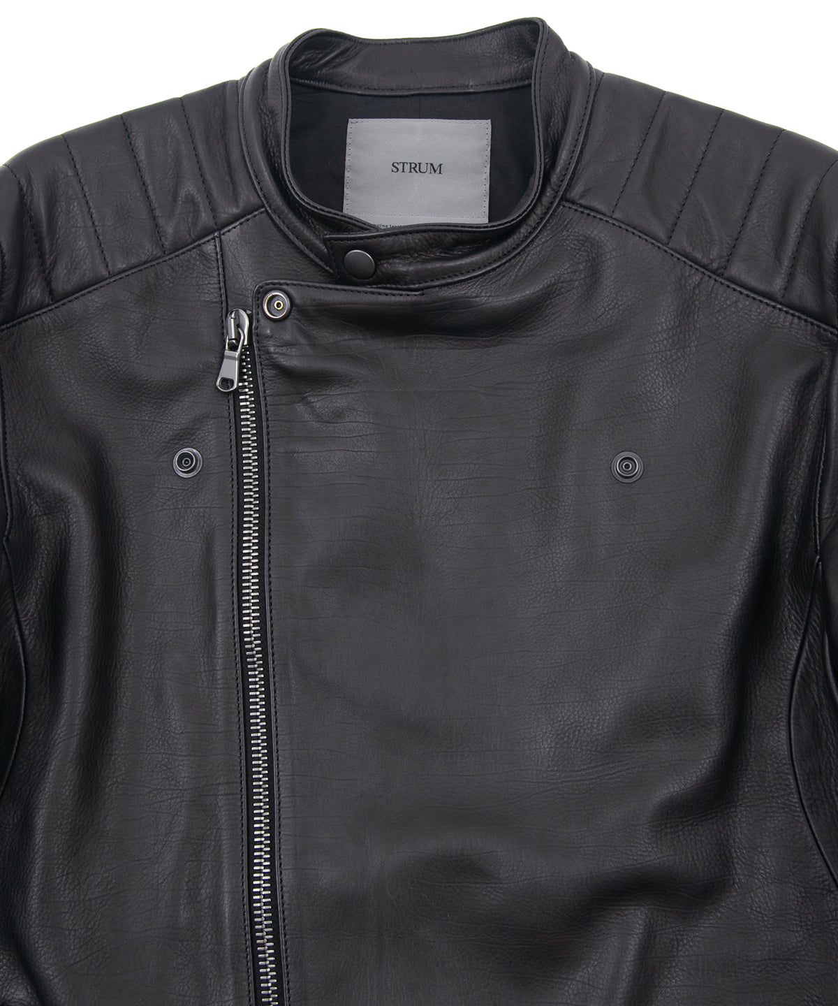 オイルカーフ RAW BURST セミダブルライダースジャケット - BLACK