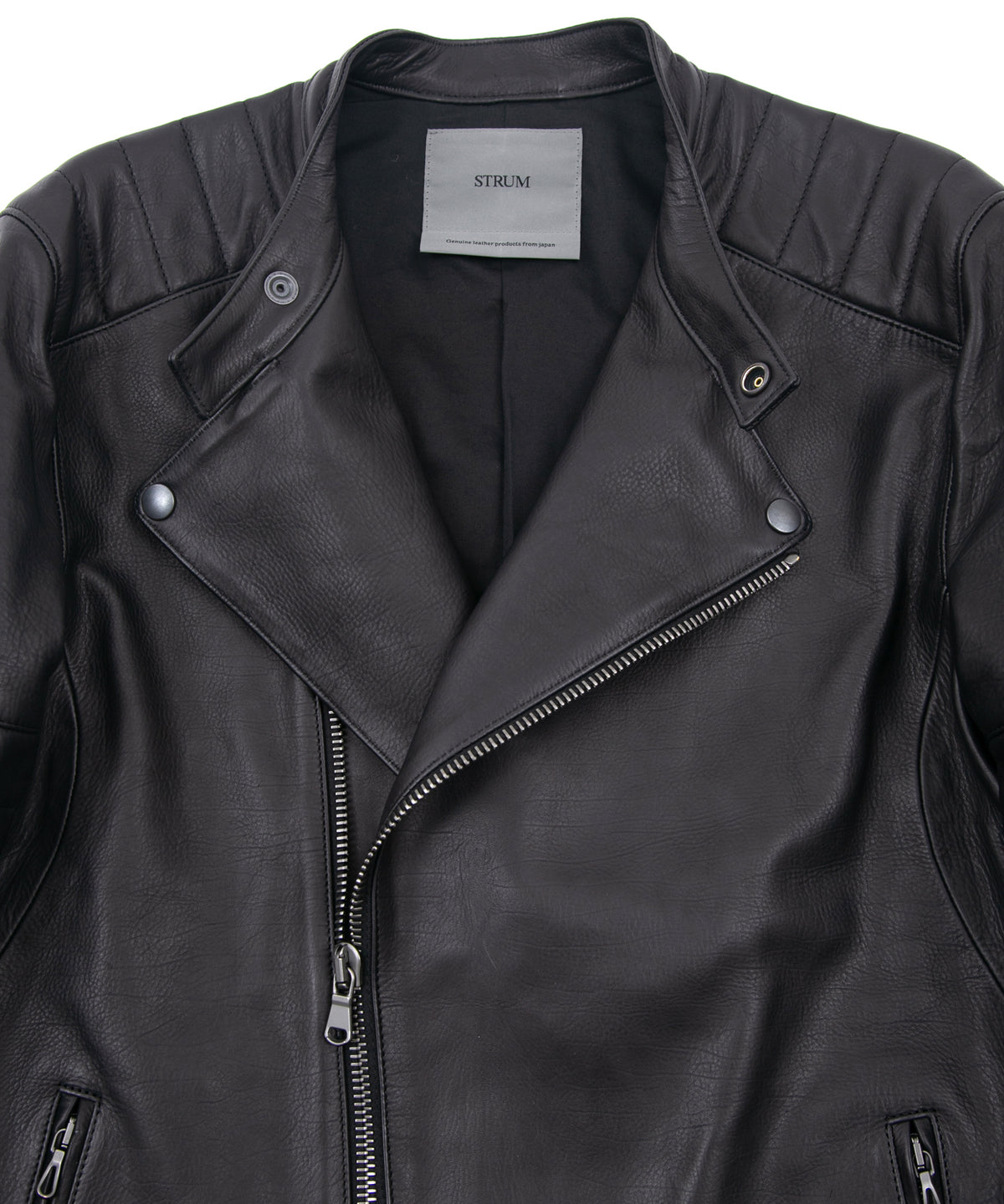 オイルカーフ RAW BURST セミダブルライダースジャケット - BLACK