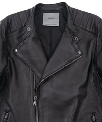 オイルカーフ RAW BURST セミダブルライダースジャケット - BLACK