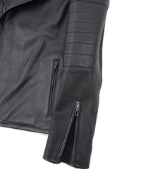 オイルカーフ RAW BURST セミダブルライダースジャケット - BLACK