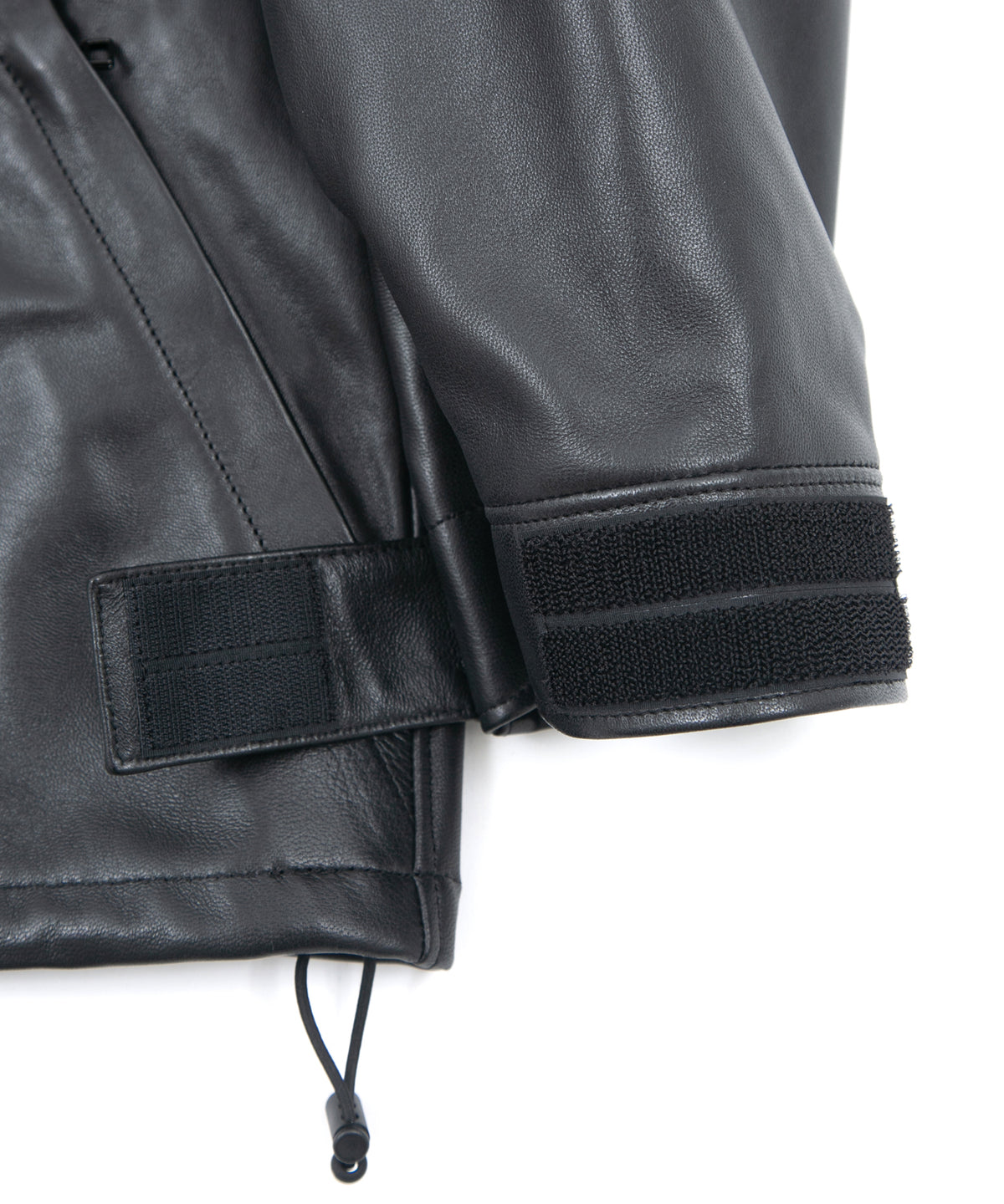 フルタンニン 鞣し ワックス ラムスキン FORK マウンテンジャケット - BLACK