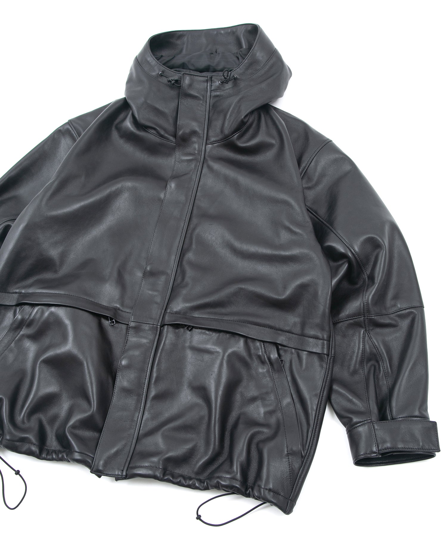 Load image into Gallery viewer, Full tanning waxed lambskin FORK mountain jacket - BLACK