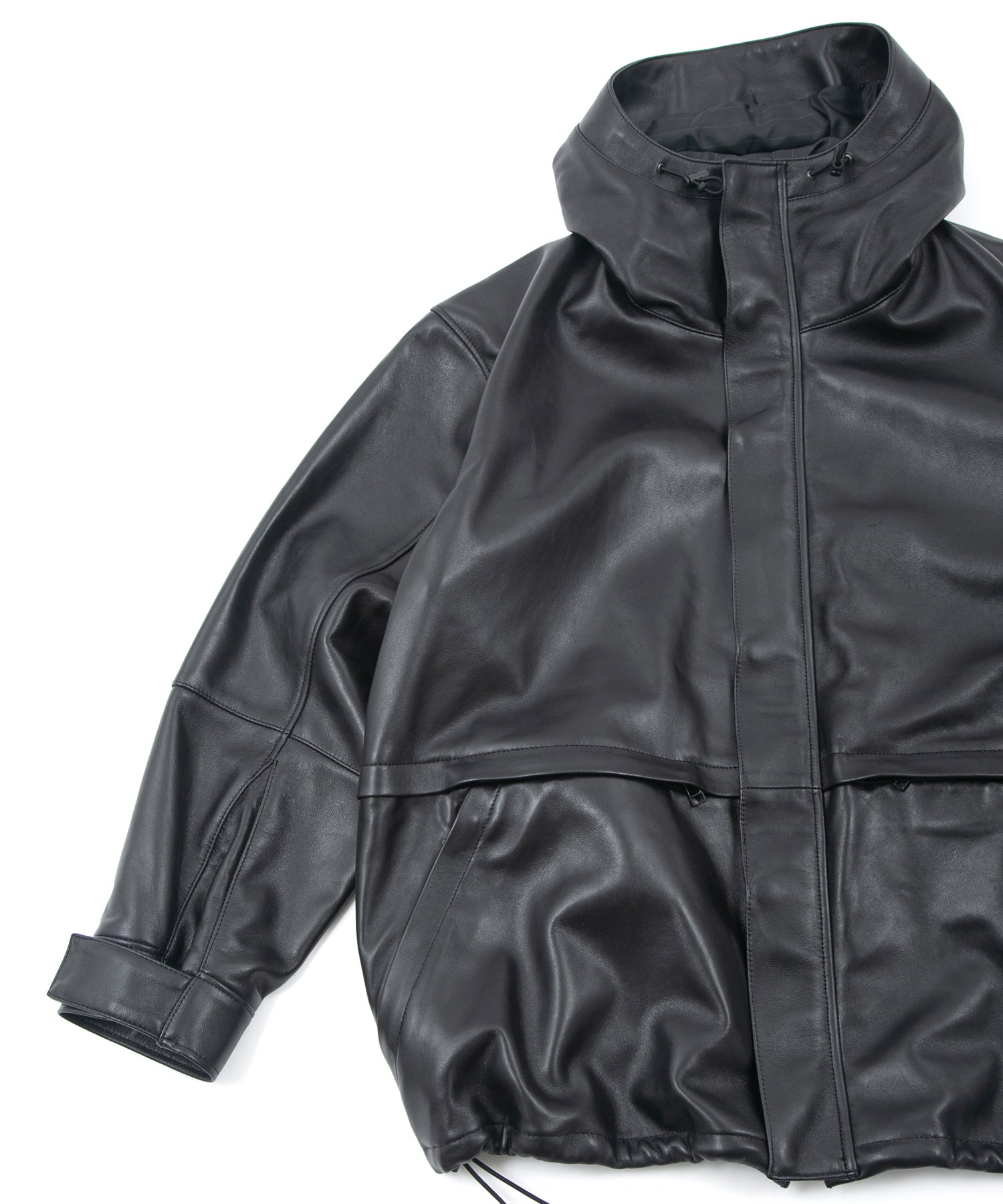 Load image into Gallery viewer, Full tanning waxed lambskin FORK mountain jacket - BLACK