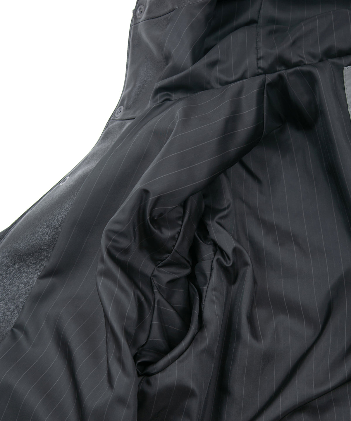 フルタンニン 鞣し ワックス ラムスキン FORK マウンテンジャケット - BLACK