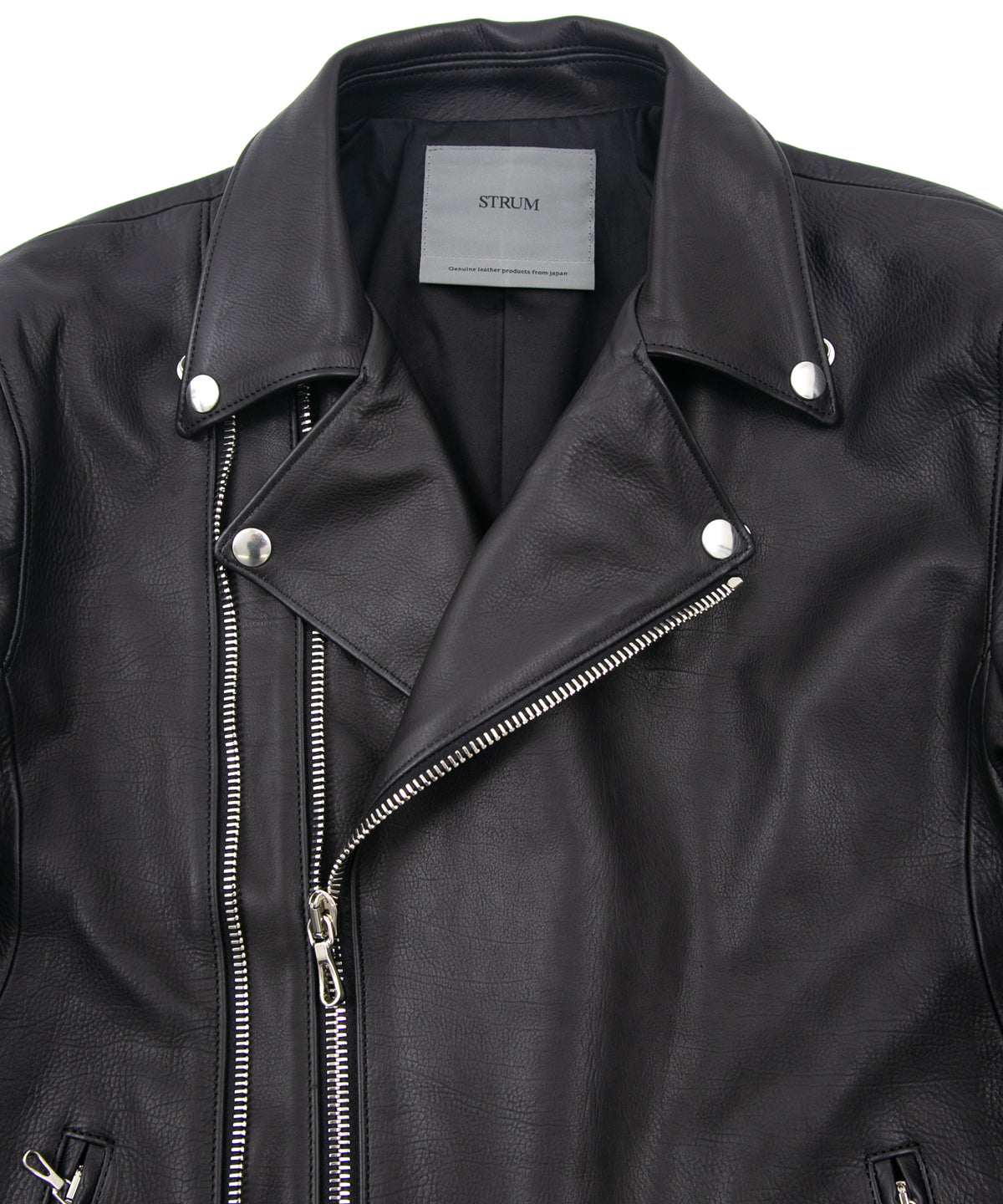 オイルカーフ RAVEN ダブルライダースジャケット - BLACK