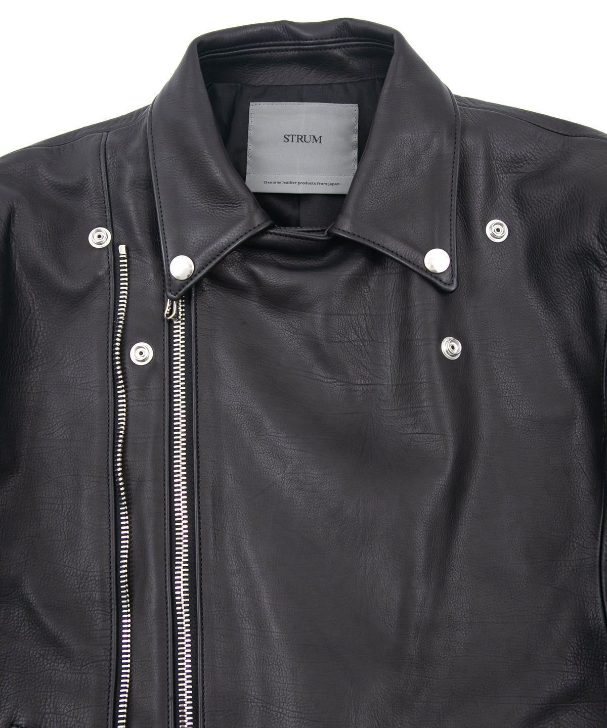 オイルカーフ RAVEN ダブルライダースジャケット - BLACK