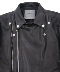 オイルカーフ RAVEN ダブルライダースジャケット - BLACK