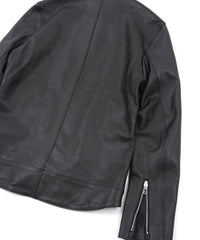 オイルカーフ RAVEN ダブルライダースジャケット - BLACK
