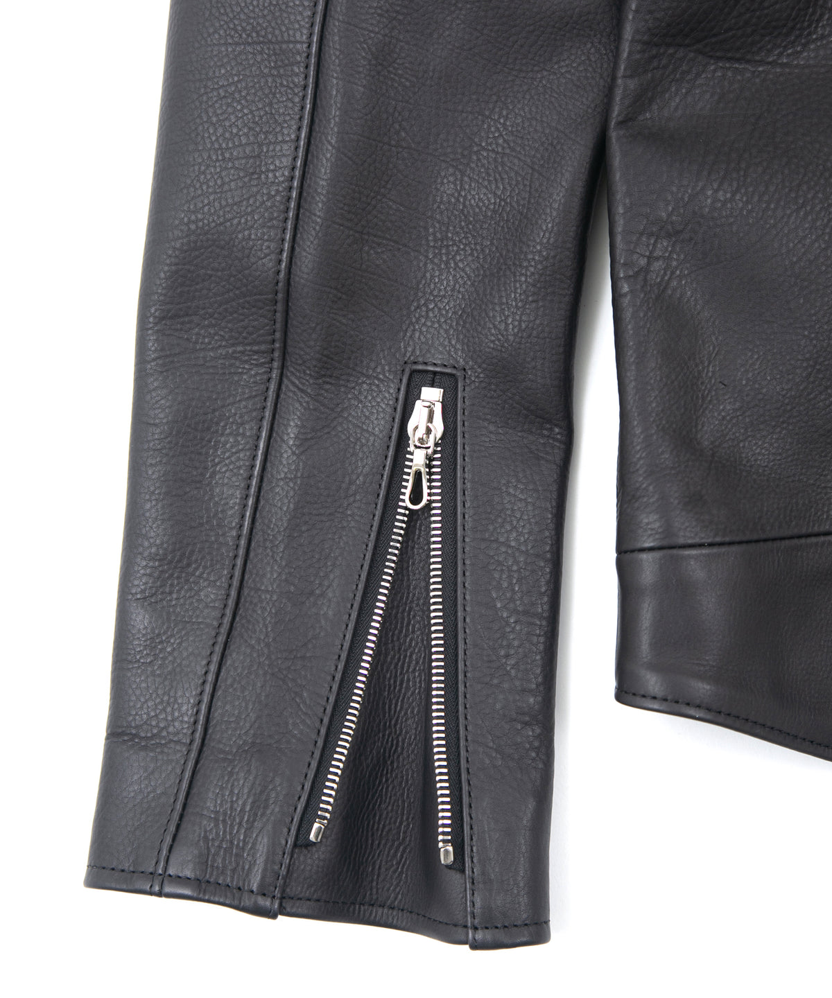 オイルカーフ RAVEN ダブルライダースジャケット - BLACK