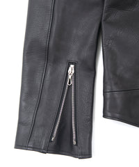 オイルカーフ RAVEN ダブルライダースジャケット - BLACK